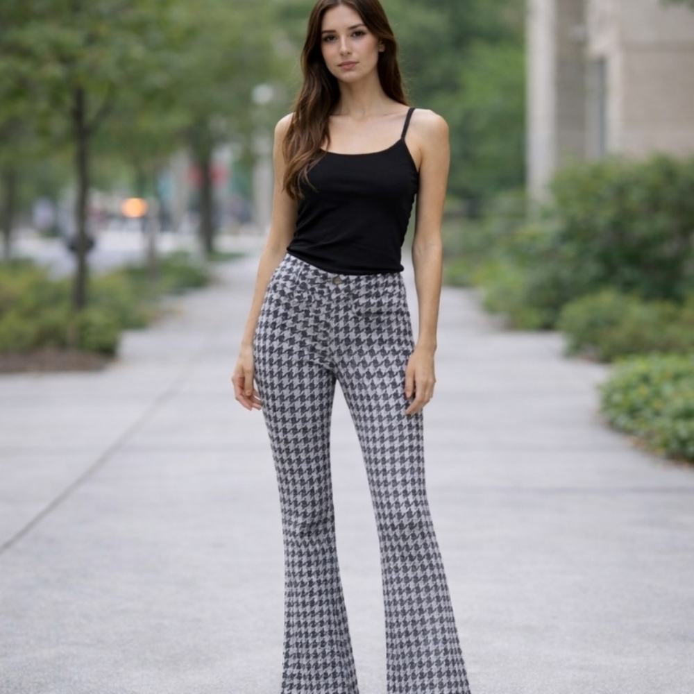 For All Man Kind | Limited Edition Denim Houndstooth Lux Boot Cut Jeans